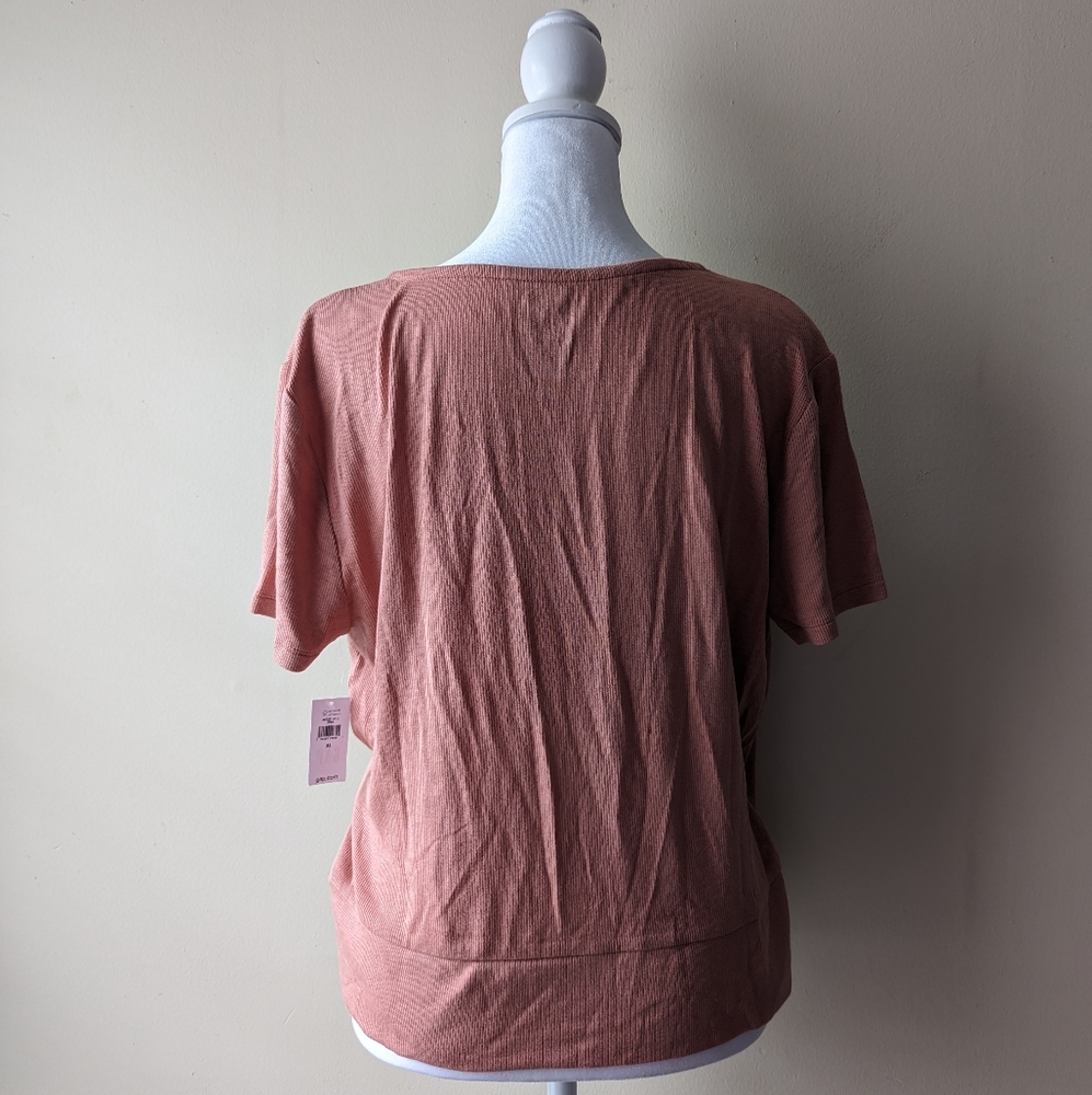 Gap Light Pink Faux Wrap Top XL NWT - Picture 2 of 5